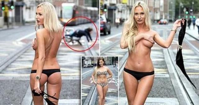 models Anna Graves 22 years swimsuit image in public