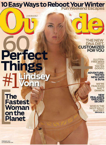 models Lindsey Vonn 21 years provoking foto in public