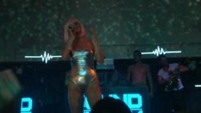 actress Alexandra Stan 23 years buck naked photography in the club