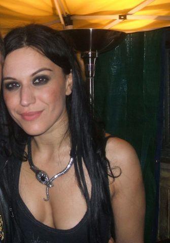 actress Cristina Scabbia 25 years bareness art in public