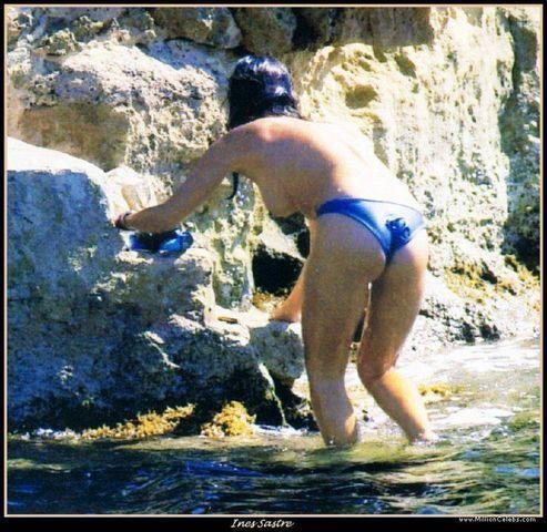 actress Inés Sastre 22 years naked photo in public
