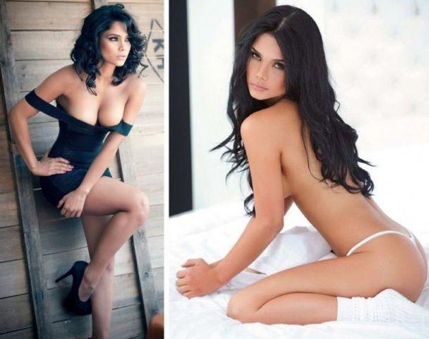 models Jackeline Cardona 21 years laid bare photos in public