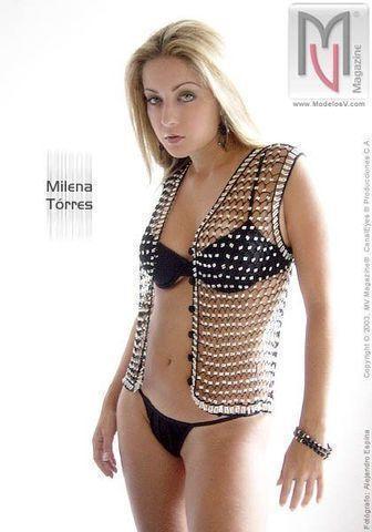 models Milena Torres 24 years Without bra picture beach