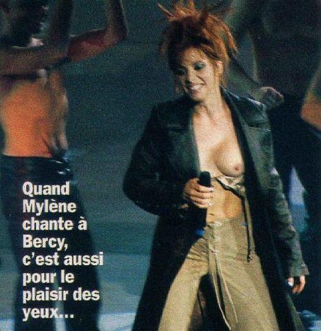 models Mylène Farmer 24 years swimsuit picture in the club