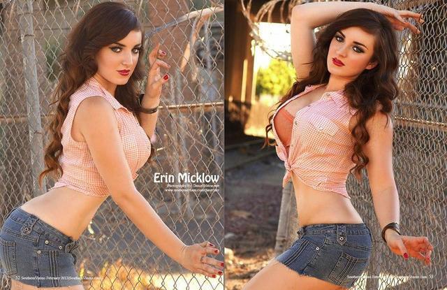 actress Erin Micklow 21 years sensual snapshot in public