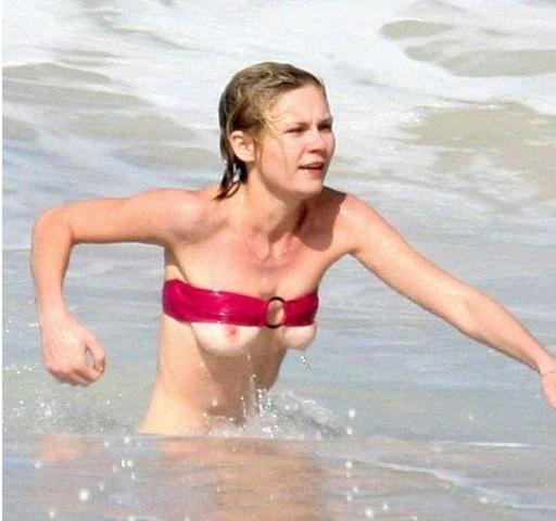 celebritie Kirsten Dunst teen drawn photoshoot beach