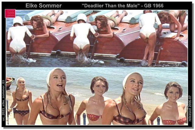 celebritie Elke Sommer 23 years teat art beach