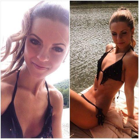 celebritie Kristina Ladecka 25 years bawdy picture beach