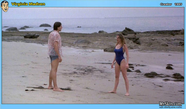 actress Virginia Madsen young bawdy pics beach